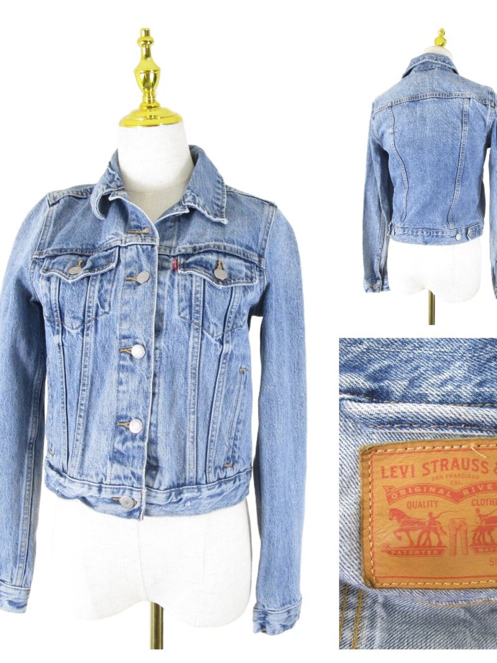 Levis Womens Light Denim Button Down Trucker Jean Jacket Light Wash Size S